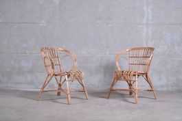 2 SESSEL RATTAN ITALIEN 1960 BONACINA?