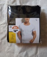 2er Pack John Adams T-Shirts L Schwarz Neu OVP