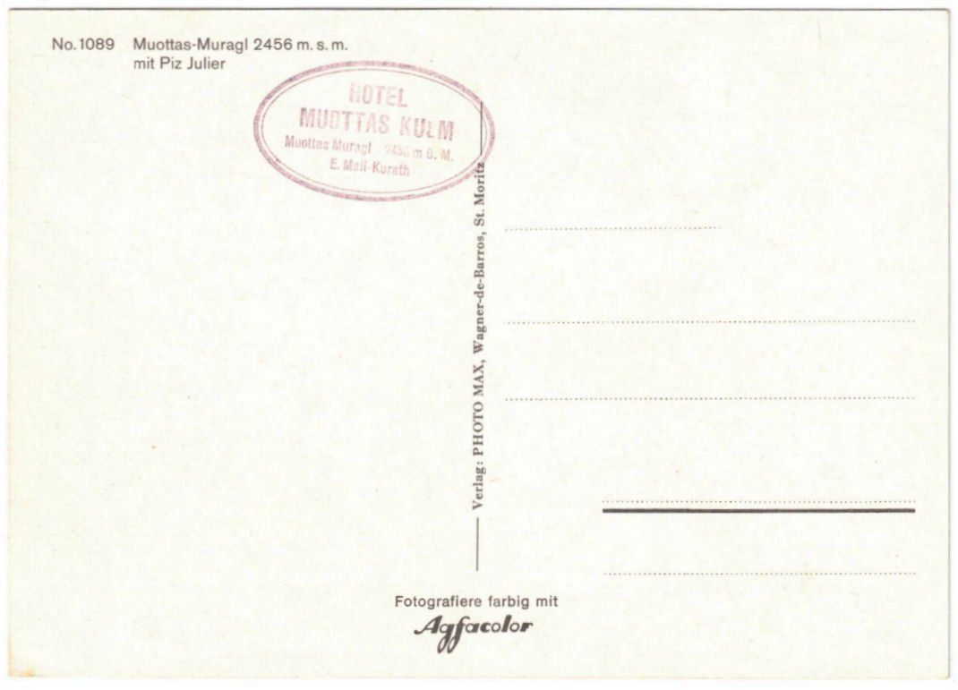Cartoline postali: St. Moritz - Skilift Muottas Muragl – Usato da Binningen venduto da Mountainrider 1
