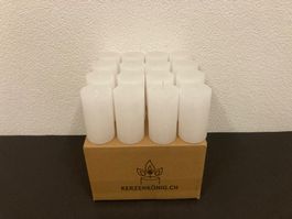 Kerzen Box mit 16 Kerzen a je 13 x 7 cm und je 450g, weiss