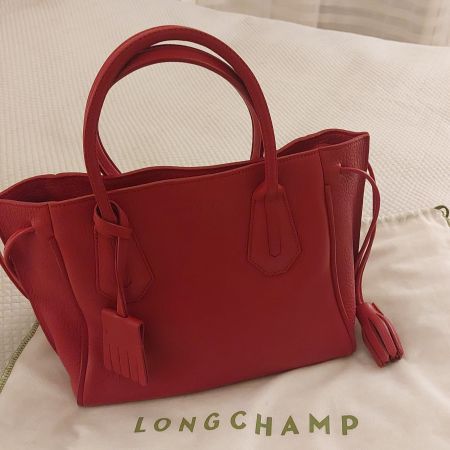 Original Longchamp Cuir Rouge