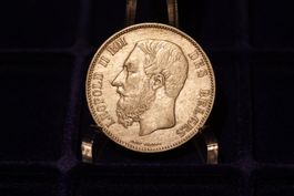 Silbermünze 5 Francs Belgien 1867