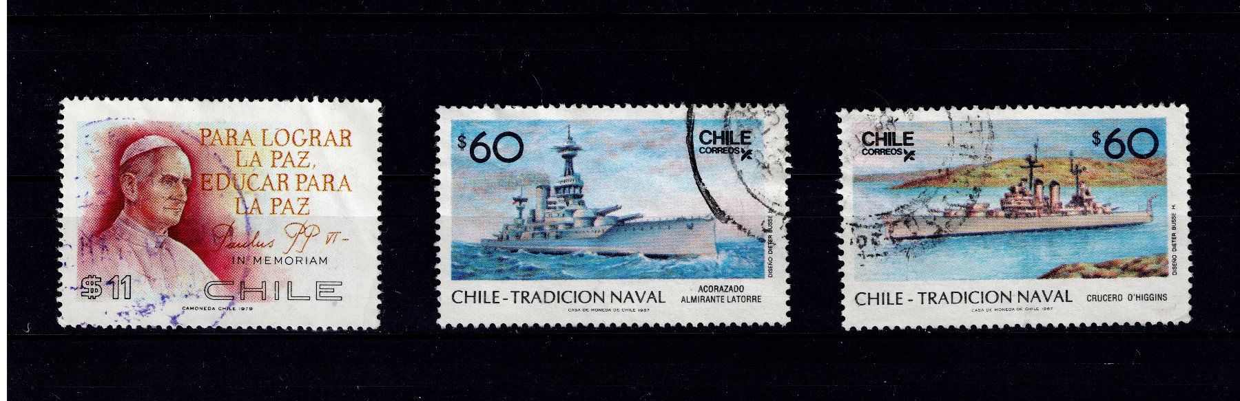 Tutti i francobolli: Briefmarken 3x Chile – Usato da Tenniken venduto da mik_6mxg 8