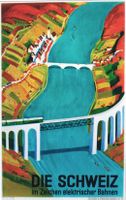 DIE SCHWEIZ SBB RHEIN VIADUKT EGLISAU 1940 - Original Plakat
