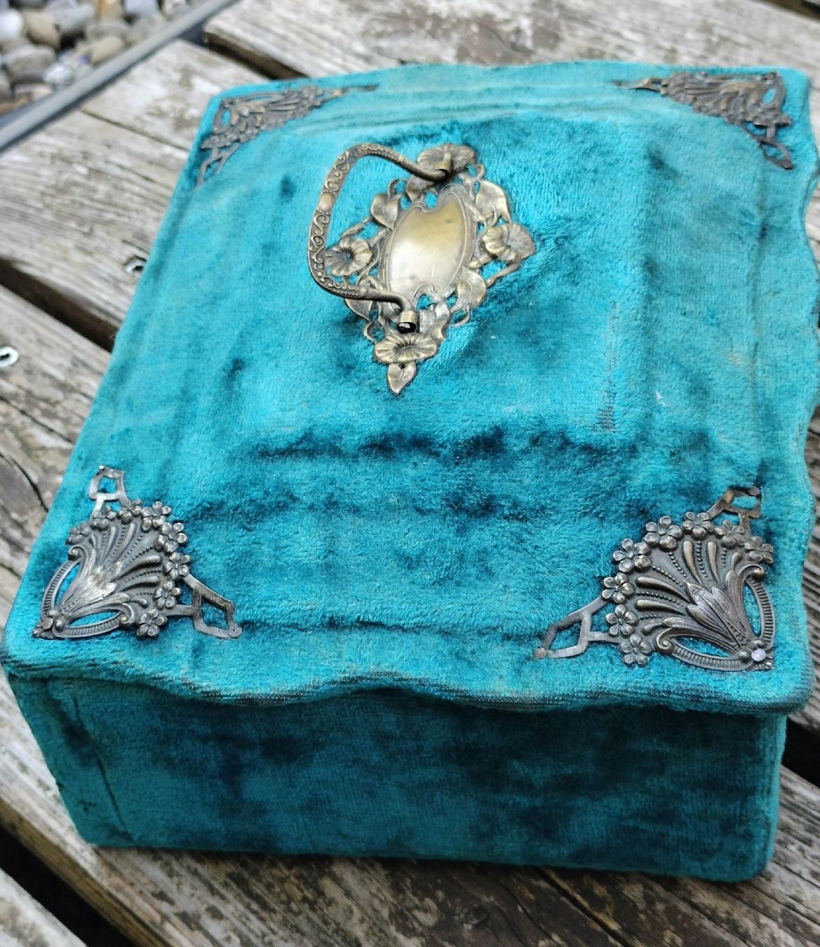 Cassapanche: Napoleon ||| Antike Blaue Samt Schmuckbox – Usato da schwyz venduto da larry91sz 1