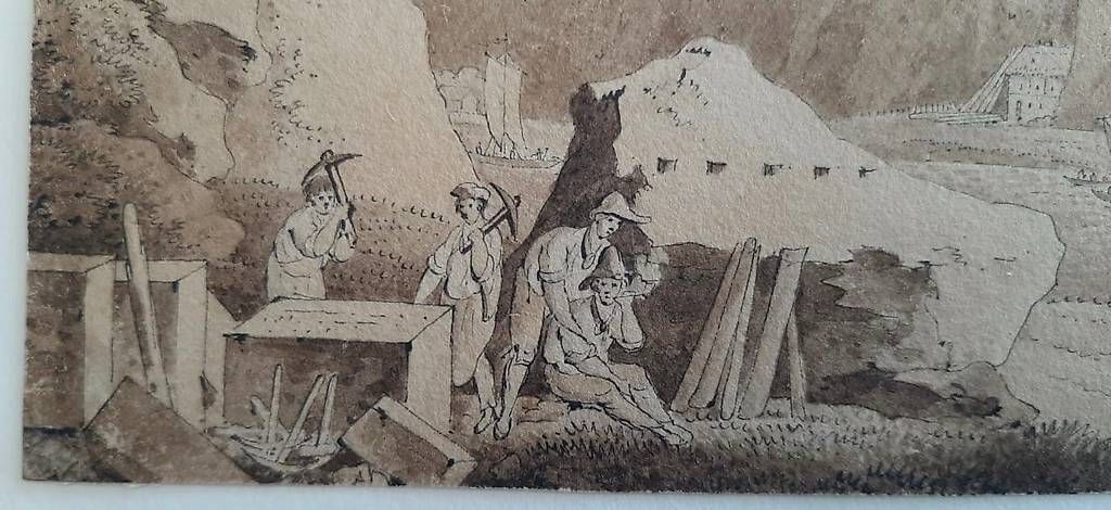 Dipinti: Dessin l'école d'Adrian Zingg - Herrnskretschen -circa 1780 – Usato da Sion venduto da Gravure8283 3