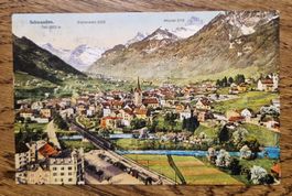 Schwanden 1909, Stempel Glarus, n. Baar z. Witwe Utiger