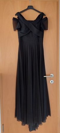 Elegantes, langes, schwarzes Abendkleid, Gr. 36