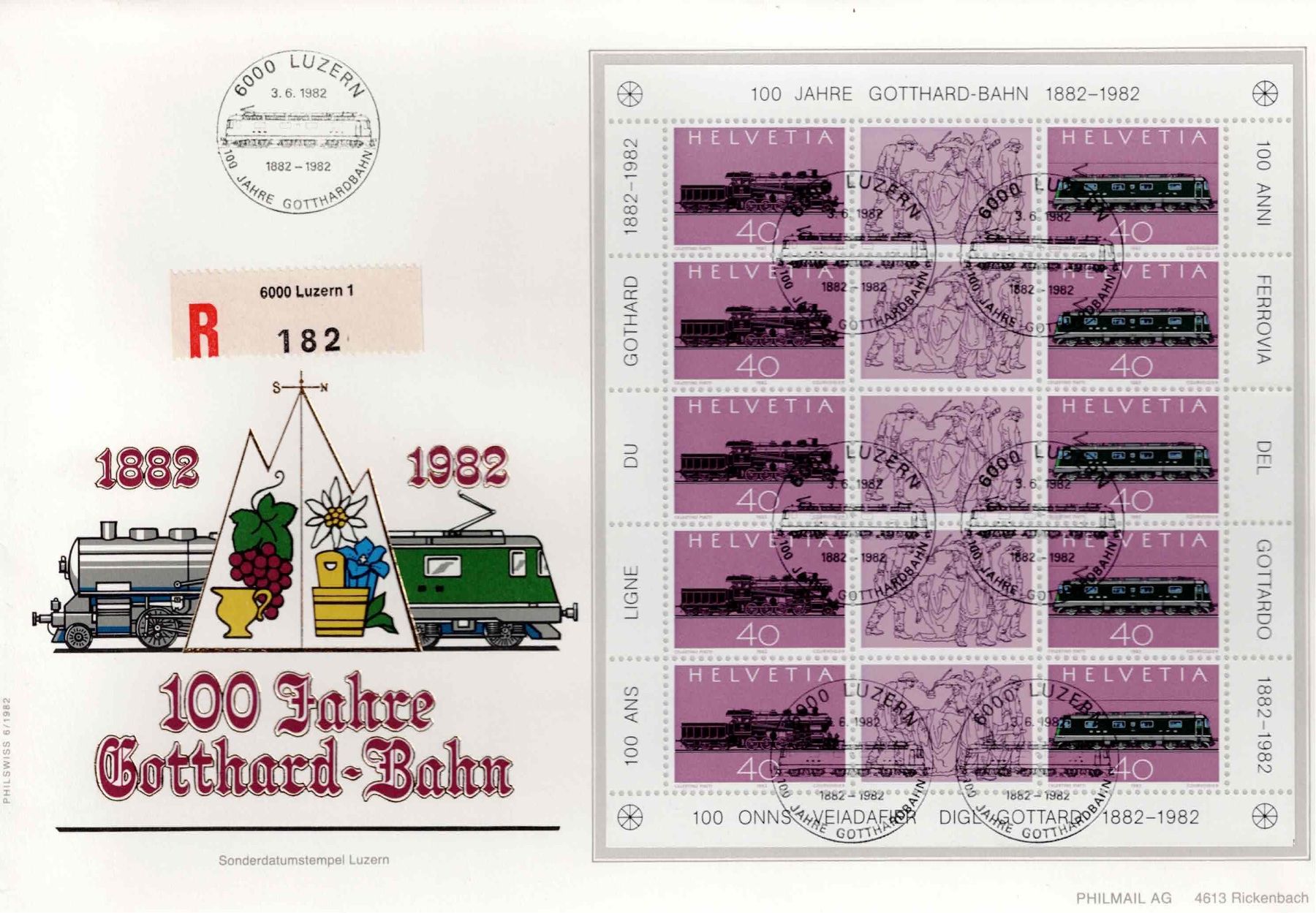Alle Briefmarken: CH Viererblock – Gebraucht aus Koblenz von Markenhimmel