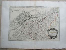 Westschweiz und Aarelauf Kupfersatichkarte von Sanson 1660