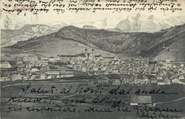 Sehr alte AK Einsiedeln - Nachrichtentext italienisch! SZ