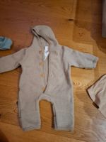 Baby Wollwalk Anzug beige mit Kapuze Grösse 50/56