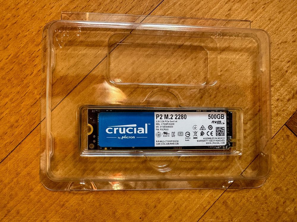 Crucial P2 500GB M.2 PCIe Gen3 NVMe Internes SSD | Kaufen auf Ricardo