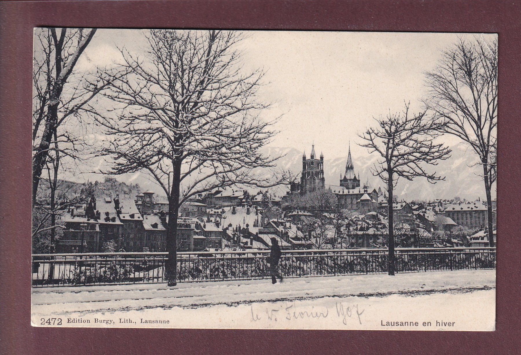 Ansichtskarten: LAUSANNE en hiver - 1907 – Gebraucht aus Pully von nicecards