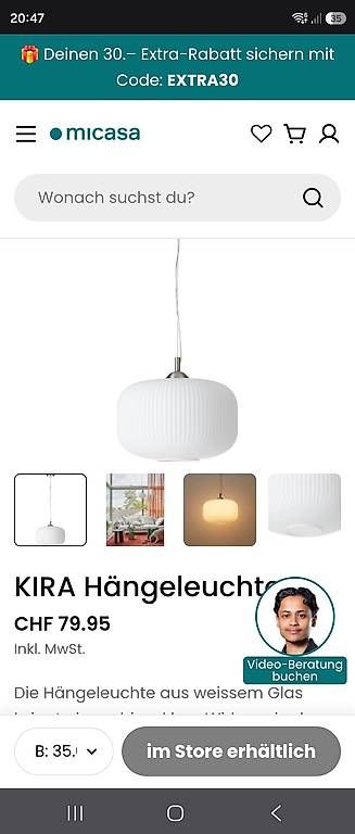 Lampes: Schöne Lampe von Micasa  – D'occasion à Guntershausen par elv_7hn5 1