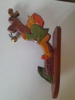 Erzgebirge Wandklingel, Hausglocke, Holz, ca. 1950, Top