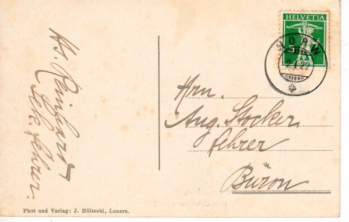 Cartoline postali: Horw mit Pilatus  1922 – Usato da Wolhusen venduto da Curver9 1