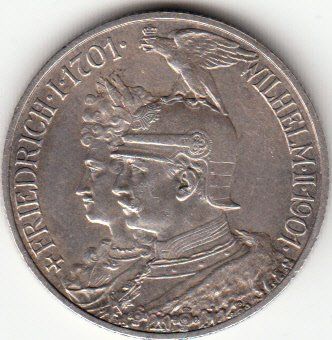 Alle Münzen: Preussen - 2 Mark 1901 Wilhelm II. – Gebraucht aus Gossau SG von Gallus00