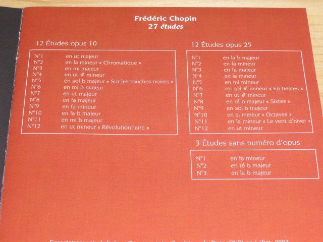 CDs: Jean-Frédéric Neuburger - 27 études - Frédéric Chopin – D'occasion à Unterbäch par niquz 4
