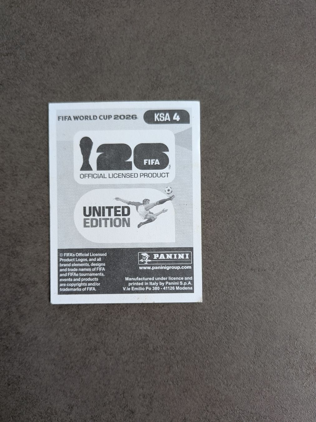 Panini Sammelbilder & Trading cards: Panini Bild KSA 4 – Neu (gemäss Beschreibung) aus Eschenbach SG von SanFranciscoCalifornia 1