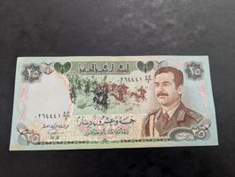 Irak 25 dinars banknote circulated,delivered mi Sept