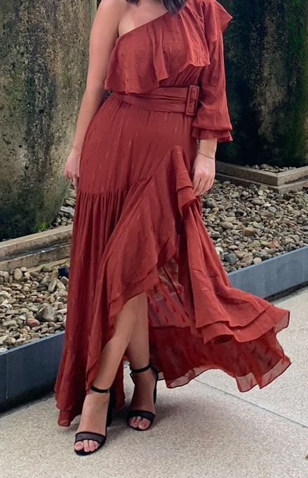 Kleider: Elegantes Abendkleid, One-Shoulder, Rostrot, Gr. 36 – Neu (gemäss Beschreibung) aus Egerkingen von ear_k6fg 1