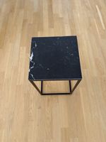 Marmor Beistelltisch Schwarz Metallgestell