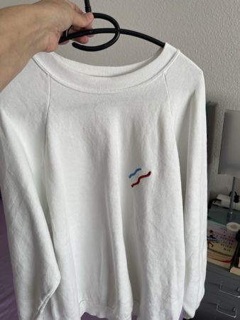 White Sweatshirt, Cotton Blend, Made in Ireland