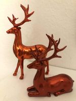 SONDERPREIS ‼️ 2 Hirsch 🦌 Statue Deko Weihnachten rot glanz