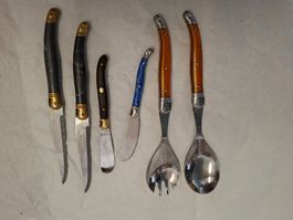 Laguiole Messer und Salatbesteck gebraucht
