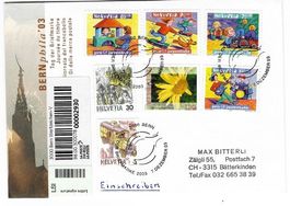 Tag der Briefmarke - PJ 2003 auf dekorativem R-Brief ab 2.--