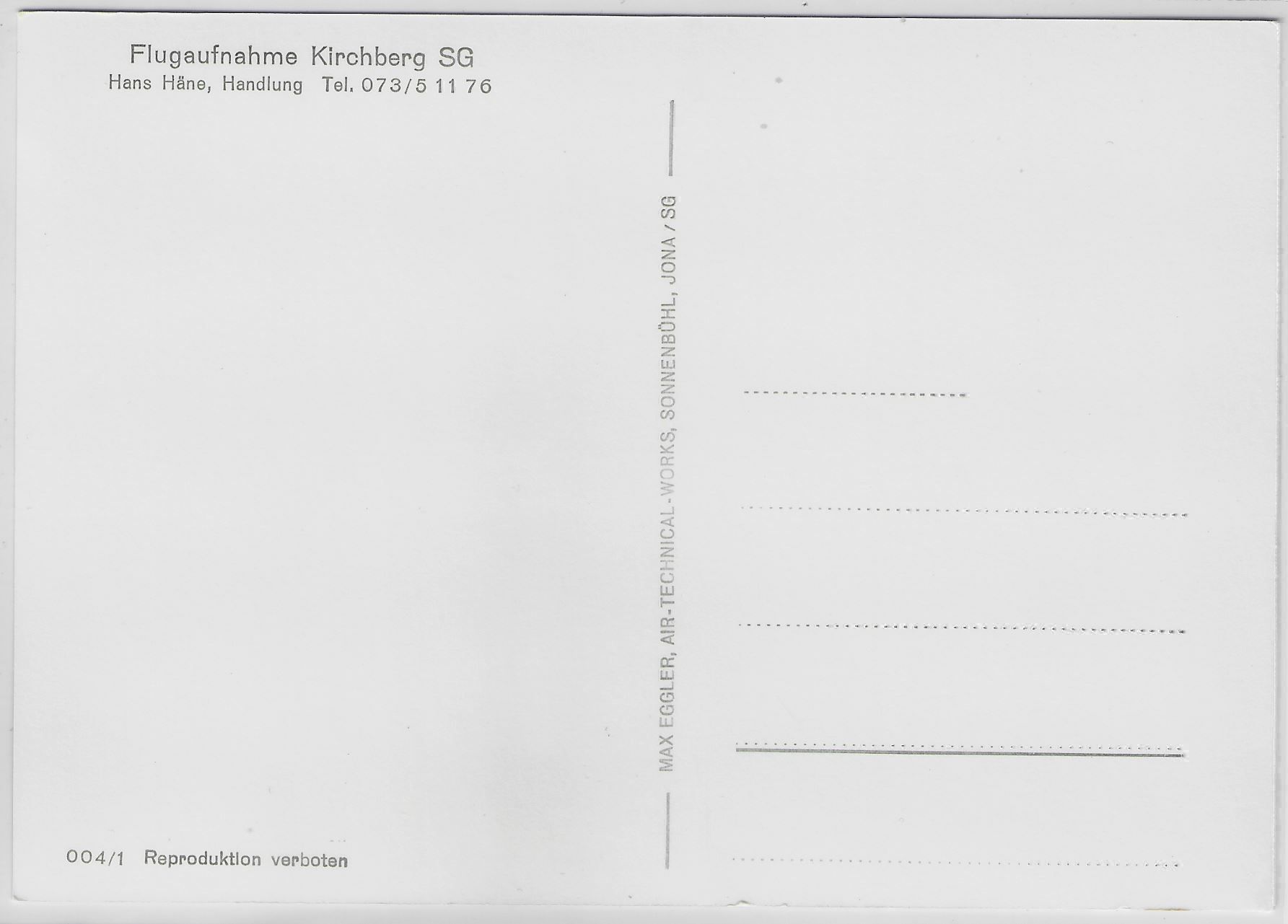 Cartoline postali: Flugaufnahme Kirchberg SG – Antico da Ettingen venduto da Kartenplanet 1
