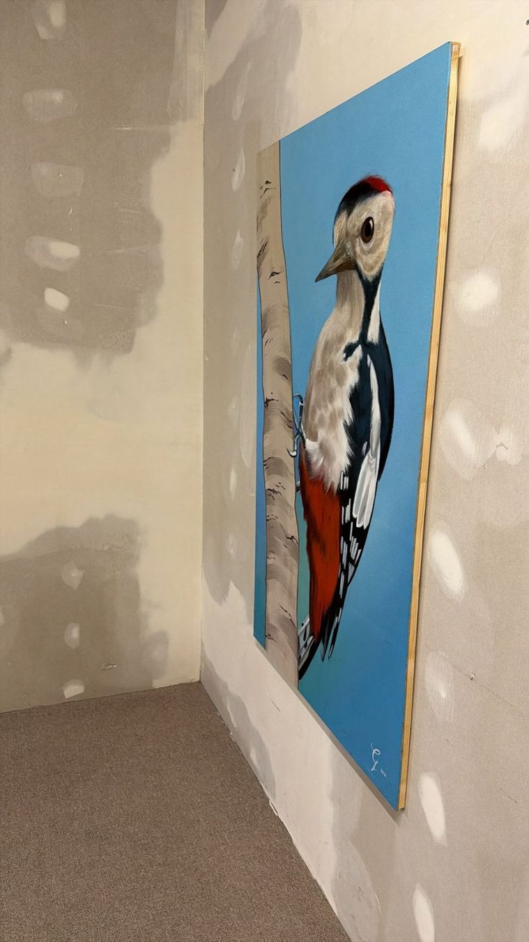 Dipinti: Acryl Bild mit Buntspecht Handgemalt Wandbild Gemälde – Usato da Rickenbach ZH venduto da Der-Insider 5