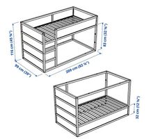 IKEA KURA Lit réversible, blanc/pin, 90x200 cm