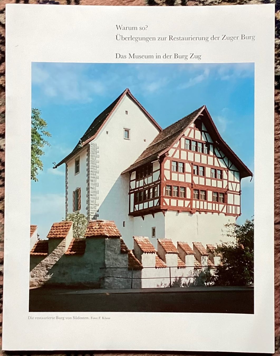Libri: Kanton Zug, Zuger Burg/Schloss  e2 – Usato da Reinach BL venduto da Linda013