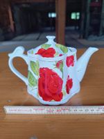 Romantische Teekanne mit Rosenmuster, Vintage Stil, Keramik