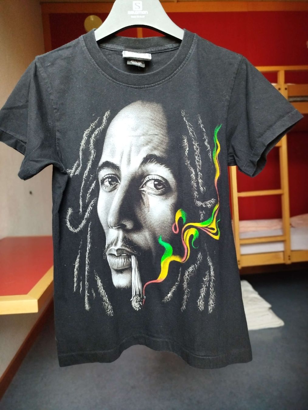 Badass Girl Bob Marley T-Shirt, Grösse S, Vintage Look (Usato) a