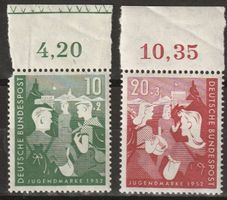 1952, Satz Jugendmarken in postfrischer Erhaltung