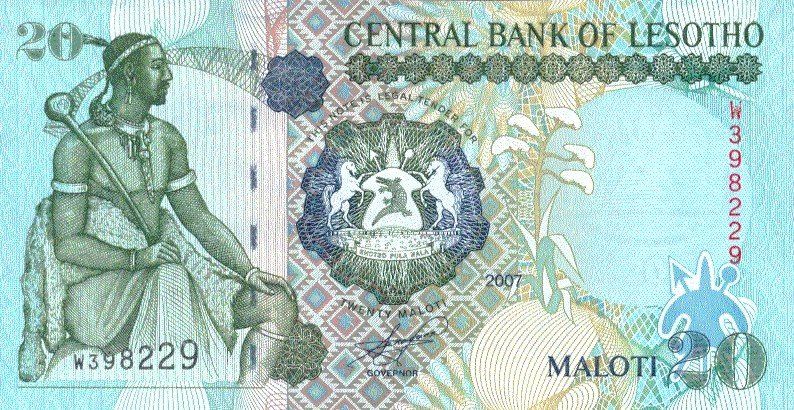 Banconote: Lesotho 20 Maloti 2007 P-16f UNC – Nuovo (secondo la descrizione) da Schliern b. Köniz venduto da pizzitaxi