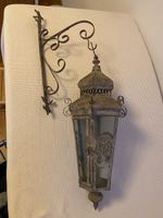 Vintage Wandlaterne mit Wandhalterung - Metall & Glas