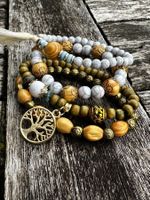 4er Set Armbänder mit Baum des Lebens Anhänger, Top!