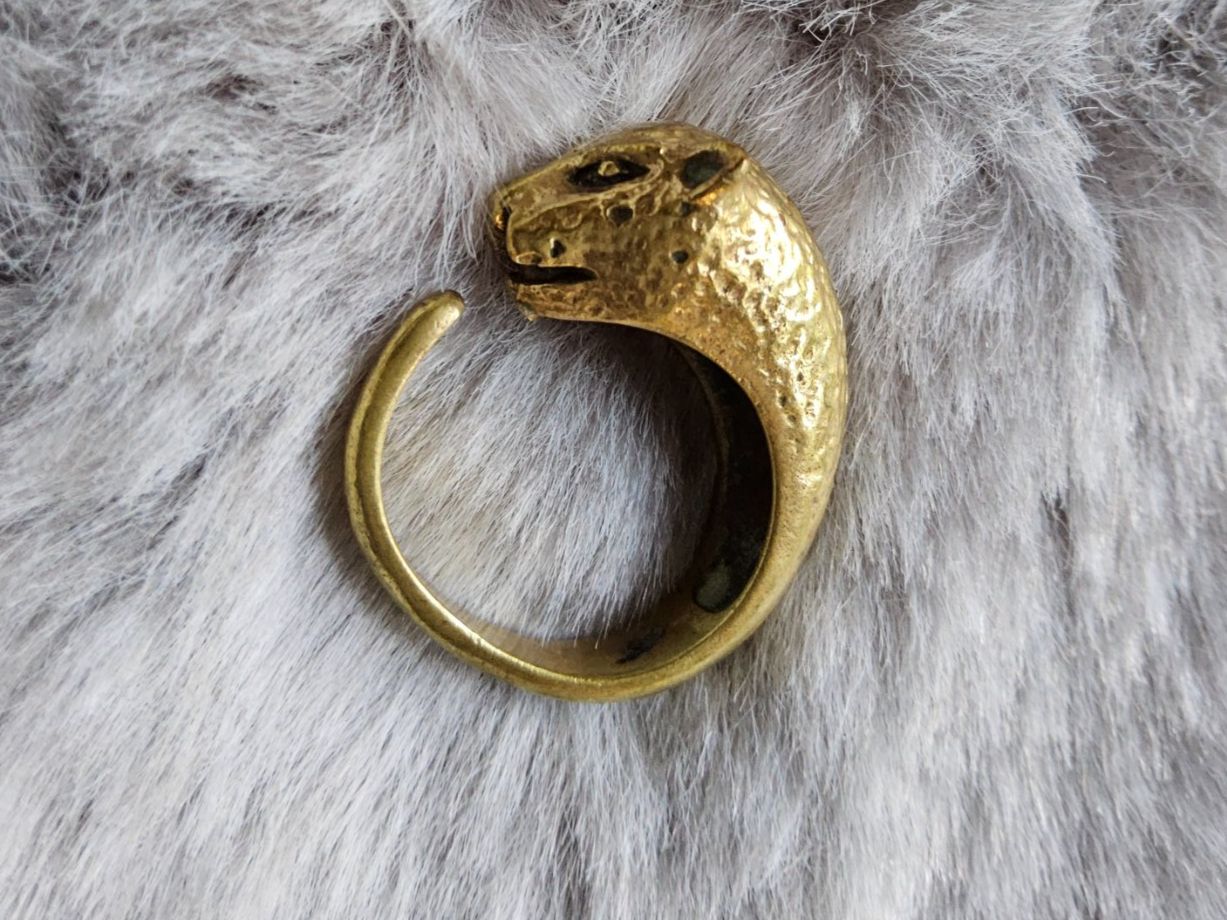 Anelli: Vintage origineller Messing Bären Ring Grösse 49 – Usato da Zürich venduto da SciTec 1