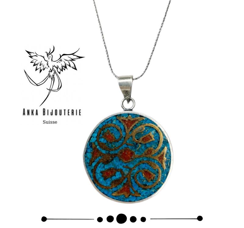 Lot Collier + Boucles D'oreilles En Turquoise - Neufs Sans Emballage - Bijoux Ethniques