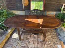 Table de jardin en bois avec rallonge
