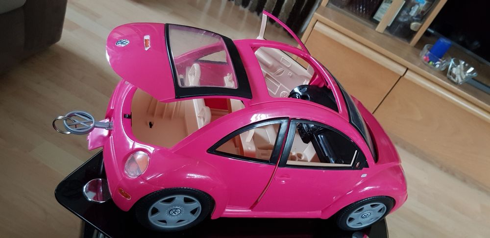 Barbie Et Sa Volkswagen Coccinelle – Jaune – Modèle 2000 – Jouet D'occasion