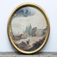 Aquarelle ancienne italienne ROME fin XVIIIᵉ - début XIXᵉ s.