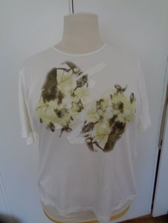 T-shirt blanc/pistache T. 50