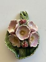 Brosche Keramik Blumen Motiv rosa Grösse (S38)