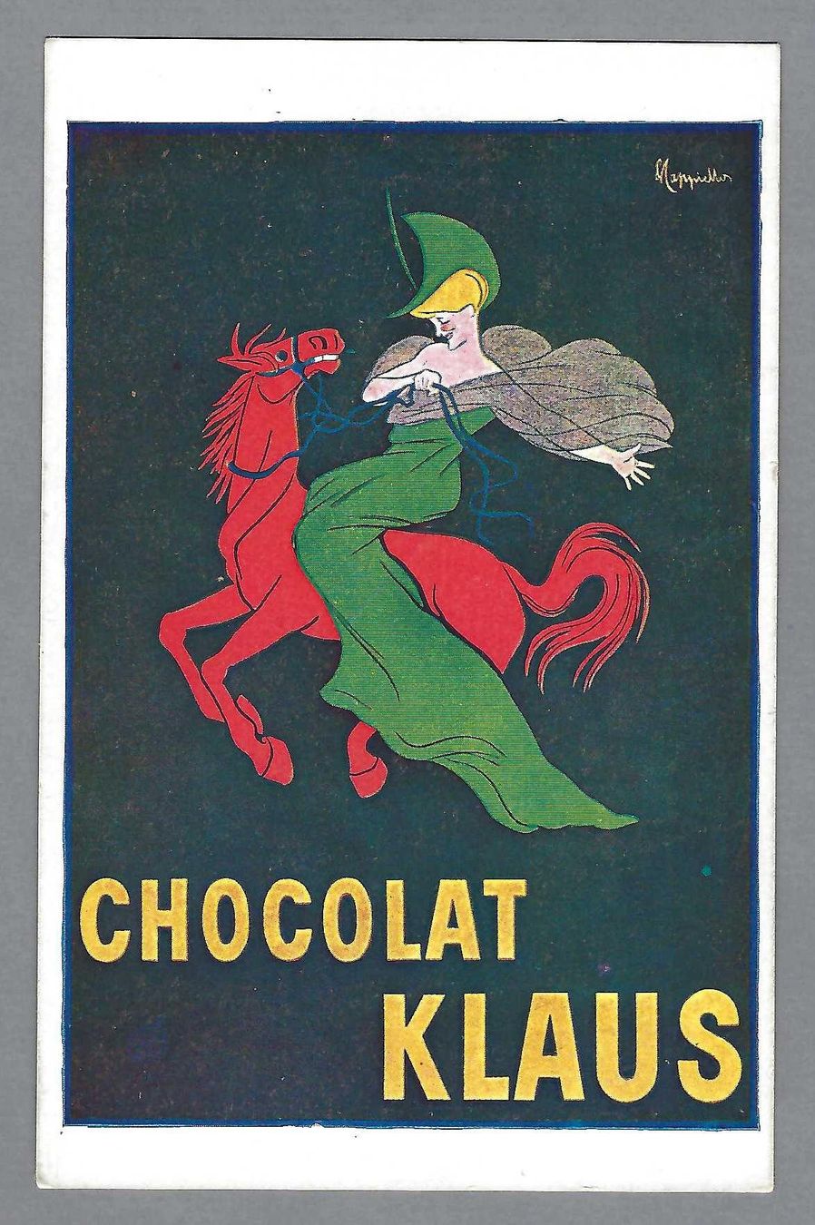 Cartoline postali: CAPPIELLO, CHOCOLAT KLAUS, SPLENDIDA e RARA, * – Usato da Pura venduto da ulisse1957