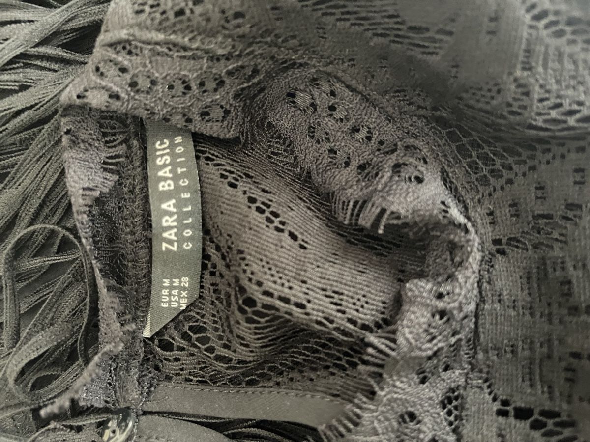 Zara Top: Zara Basic Spitzen Oberteil Fransen Schwarz Grösse M – Nuovo (secondo la descrizione) da Hätzingen venduto da Limao 3